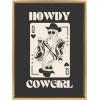 imageKate and Laurel Sylvie Howdy Cowgirl Queen Framed Canvas Wall Art by Honey Island Studio 18x24 Natural Western Cowboy Art for WallBright Gold