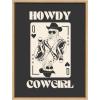 imageKate and Laurel Sylvie Howdy Cowgirl Queen Framed Canvas Wall Art by Honey Island Studio 18x24 Natural Western Cowboy Art for WallNatural