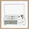 imageKate and Laurel Sylvie Victrola Record Player Framed Canvas Wall Art by Statement Goods 22x22 Natural Minimal Vinyl Records Art for WallNatural