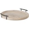 imageKate and Laurel Bruillet Transitional Wood Round Lazy Susan Tray 20 x 20 Brown Wooden Countertop Organizer with Turning Lazy Susan for Kitchen Storage Coffee Table or Living Room OttomanNatural