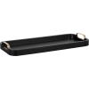 imageKate and Laurel Farson Modern Decorative Wood Rectangle Tray with Handles 10 x 24 Black and Gold Transitional Rectangular Tray for Use as Entryway Tray Decor or Ottoman Serving TrayBlack