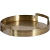 imageKate and Laurel Myo Transitional Metal Round Tray 15 Inch Diameter Bronze Modern Glam Circular Decorative Serving Tray with Handles for Use as Living Room Ottoman Table or Entryway Tray DecorGold