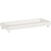 imageKate and Laurel Strahm Rectangle Wooden Beaded Display Tray 10 x 24 White Lightly Distressed Wood Decorative Footed Tray for Use as Useful Ottoman Tray or Kitchen Serving Tray