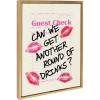 imageKate and Laurel Sylvie Another Round Guest Check Framed Canvas Wall Art by Alli Standefer 18x24 Black Bar Drink Decor Art for WallBright Gold
