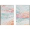 imageKate and Laurel Sylvie Beaded All is Calm and Sky and Sea Vintage Framed Canvas Wall Art Set by Julie Maida 2 Piece Set 23x33 White Coastal Watercolor Art for Wall