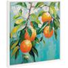 imageKate and Laurel Sylvie Beaded Orange Tree Vintage Framed Canvas Wall Art by The Creative Bunch Studio 22x22 White Decorative Fruit Tree Art for WallWhite