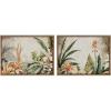 imageKate and Laurel Sylvie Beaded Retro Jungle Botanical 1 and 2 Vintage Framed Canvas Wall Art Set by The Creative Bunch Studio 2 Piece Set 18x24 Gold Safari Jungle Art for Wall
