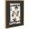 imageKate and Laurel Sylvie Howdy Cowgirl Queen Framed Canvas Wall Art by Honey Island Studio 18x24 Natural Western Cowboy Art for WallBright Gold