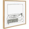 imageKate and Laurel Sylvie Victrola Record Player Framed Canvas Wall Art by Statement Goods 22x22 Natural Minimal Vinyl Records Art for WallNatural