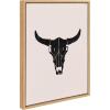 imageKate and Laurel Sylvie Western Skull Framed Canvas Wall Art by Honey Island Studio 18x24 Natural Western Cowboy Art for Wall