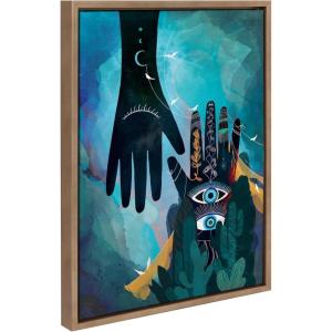 imageKate and Laurel Sylvie Enlighten Framed Canvas Wall Art by Faryn Hughes 18x24 Gold Colorful Mystic Art for Wall