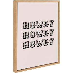 imageKate and Laurel Sylvie Howdy Western Framed Canvas Wall Art by Honey Island Studio 18x24 Natural Western Cowboy Art for WallNatural