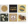imageKate and Laurel Self Stick Floating Acrylic Art Set of 6 10x10 Elevated Retro Wall Decor