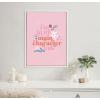imageKate and Laurel Sylvie Beaded Main Character Era Vintage Framed Canvas Wall Art by Leonora Jennifer Benza of Yellow Heart Art 18x24 White Cute Pink Quote Art for Wall