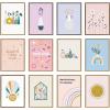imageKate and Laurel Sylvie Beaded Show Up and Glow Up Vintage Framed Canvas Wall Art by Duchess Plum 18x24 White Cute Pink Sun Art for Wall