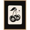 imageKate and Laurel Sylvie Cherry Ball 8 Framed Canvas Wall Art by Honey Island Studio 18x24 Natural Cherry 8Ball Art for Wall