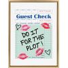 imageKate and Laurel Sylvie Do It For The Plot Guest Check Framed Canvas Wall Art by Alli Standefer 18x24 Bright Gold Cute Glam Guest Check Art for Wall