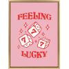 imageKate and Laurel Sylvie Feeling Lucky Framed Canvas Wall Art by Alli Standefer 18x24 Bright Gold Cute Casino Dice Art for Wall