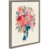 imageKate and Laurel Sylvie Hope Framed Canvas Wall Art by Mia Charro 18x24 Gray Floral Botanical Art for Wall
