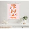 imageKate and Laurel Sylvie Howdy Cowgirl Pink Orange Framed Canvas Wall Art by Honey Island Studio 18x24 White Cute Western Cowgirl Art for Wall
