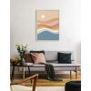 imageKate and Laurel Sylvie Rainbow Waves Seascape Framed Canvas Wall Art by Dominique Vari 28x38 White Modern Abstract Coastal Art for Wall