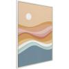 imageKate and Laurel Sylvie Rainbow Waves Seascape Framed Canvas Wall Art by Dominique Vari 28x38 White Modern Abstract Coastal Art for Wall