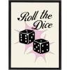imageKate and Laurel Sylvie Roll The Dice Pink Framed Canvas Wall Art by Alli Standefer 18x24 Black Cute Casino Dice Art for Wall