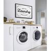 imageKate and Laurel Sylvie Same Day Laundry White Framed Canvas Wall Art by Maggie Price of Hunt and Gather Goods 23x33 Brown Chic Vintage Sign Art for WallBlack