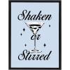 imageKate and Laurel Sylvie Shaken or Stirred Blue Framed Canvas Wall Art by Alli Standefer 18x24 Black Cute Martini Glass Art for Wall
