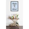 imageKate and Laurel Sylvie Shaken or Stirred Blue Framed Canvas Wall Art by Alli Standefer 18x24 Black Cute Martini Glass Art for Wall