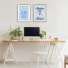 imageKate and Laurel Sylvie Shaken or Stirred Blue Framed Canvas Wall Art by Alli Standefer 18x24 Bright Gold Cute Martini Glass Art for Wall