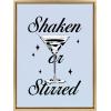 imageKate and Laurel Sylvie Shaken or Stirred Blue Framed Canvas Wall Art by Alli Standefer 18x24 Bright Gold Cute Martini Glass Art for Wall