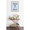 imageKate and Laurel Sylvie Shaken or Stirred Blue Framed Canvas Wall Art by Alli Standefer 18x24 Bright Gold Cute Martini Glass Art for Wall
