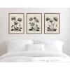 imageKate and Laurel Sylvie Simple Modern Linocut Neutral Lotus Flowers Framed Canvas Wall Art Set by The Creative Bunch Studio 3 Piece Set Beaded Gold BlackandWhite Floral Art for Wall