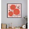 imageKate and Laurel Sylvie Sketchy Dahlias Framed Canvas Wall Art by Maria Filar 24x24 Black Chic Floral Art for Wall