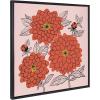 imageKate and Laurel Sylvie Sketchy Dahlias Framed Canvas Wall Art by Maria Filar 24x24 Black Chic Floral Art for Wall