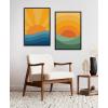 imageKate and Laurel Sylvie Sunshine 1 and 2 Framed Canvas Wall Art Set by Carrie Cantwell 2 Piece Set 23x33 Black Modern Colorful Sun Art Set for Wall