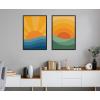 imageKate and Laurel Sylvie Sunshine 1 and 2 Framed Canvas Wall Art Set by Carrie Cantwell 2 Piece Set 23x33 Black Modern Colorful Sun Art Set for Wall