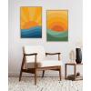imageKate and Laurel Sylvie Sunshine 1 and 2 Framed Canvas Wall Art Set by Carrie Cantwell 2 Piece Set 23x33 Natural Modern Colorful Sun Art Set for Wall