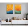 imageKate and Laurel Sylvie Sunshine 1 and 2 Framed Canvas Wall Art Set by Carrie Cantwell 2 Piece Set 23x33 Natural Modern Colorful Sun Art Set for Wall