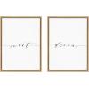 imageKate and Laurel Sylvie Sweet Dreams Framed Canvas Wall Art Set by Maggie Price of Hunt and Gather Goods 2 Piece Set 18x24 Natural Quote Words Art Set