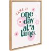 imageKate and Laurel Sylvie Take It One Day at A Time Framed Canvas Wall Art by Maria Filar 18x24 Natural Inspirational Floral Art for Wall
