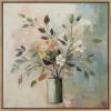 imageKate and Laurel Sylvie Traditional Boho Floral Botanical I Framed Canvas Wall Art by The Creative Bunch Studio 30x30 Gold Soft Flower Bouquet Art for Wall