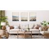 imageKate and Laurel Sylvie Traditional Painterly Summer Meadows Framed Canvas Wall Art Set by The Creative Bunch Studio 3 Piece Set Beaded White Soft Prairie Flowers Art for Wall