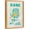 imageKate and Laurel Blake Splish Splash Zoo Elephant Framed Printed Glass Wall Art by Heather Rosas 16x20 Natural Cute Animal Bathroom Wall Decor