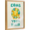 imageKate and Laurel Blake Splish Splash Zoo Lion Framed Printed Glass Wall Art by Heather Rosas 16x20 Natural Adorable Animal Home Decor for Bathroom