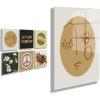 imageKate and Laurel Self Stick Floating Acrylic Art Set of 6 10x10 Elevated Retro Wall Decor