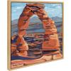 imageKate and Laurel Sylvie Arches Framed Canvas Wall Art by Mackenzie Nelson 22x22 Natural Colorful Desert Landscape Art for Wall
