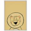 imageKate and Laurel Sylvie Inky Lion Framed Canvas Wall Art by Lauradidthis 18x24 White Adorable Animal Art for Wall