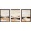 imageKate and Laurel Sylvie Peaceful Landscape I II and III Framed Canvas Wall Art Set by Amy Lighthall 3 Piece Set Beaded Gold Modern Soft Mountain Valley Art for Wall
